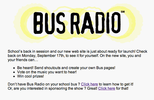 Remake Of Offensive Bus Radio Web Site Behind Schedule