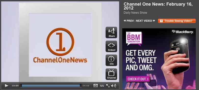 OMG! Channel One News is selling kids Blackberry cell phones.