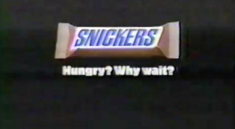 As advertised on Channel One News: Snickers (January 1997)