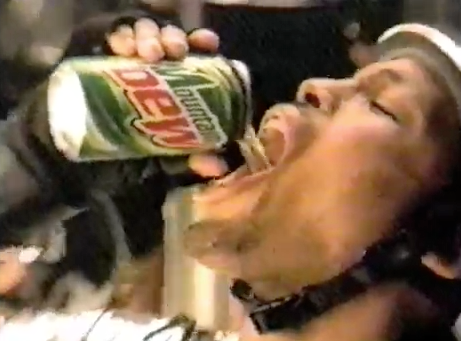 As advertised on Channel One News: Mountain Dew (October 24, 2000)