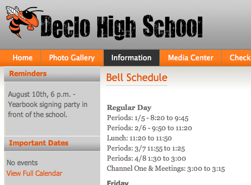 No time for Channel One News: Declo High School