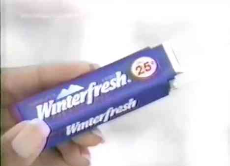 As advertised on Channel One News: Winterfresh gum (Jan. 22, 1997)