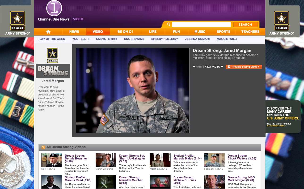 Army still going strong on Channel One Jan 2013