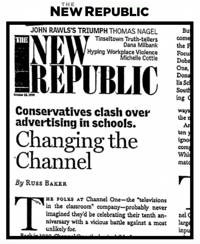 Channel One News Hall of Shame: The New Republic article (1999)