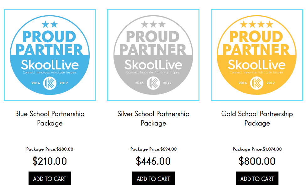 Skoollive discounts ad packages.