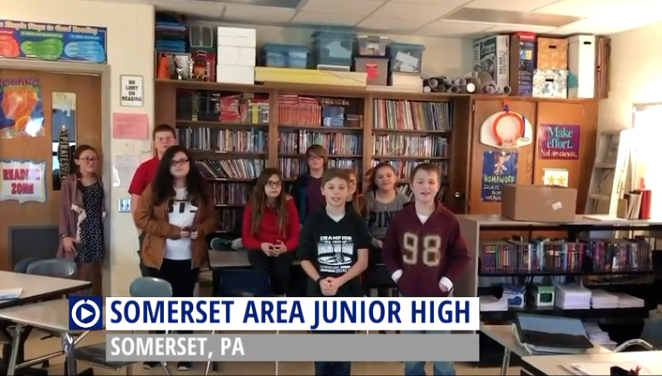 Somerset (PA) students perform for Channel One.