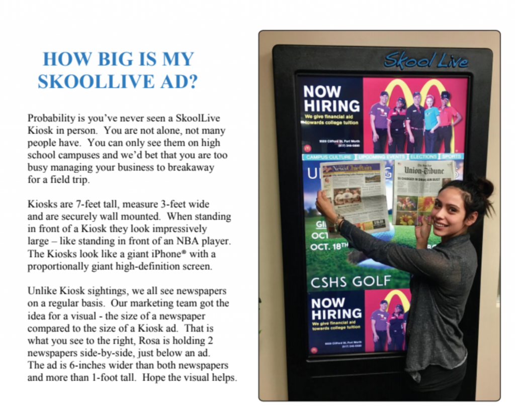 How big is a SkoolLive ad? Yuge!