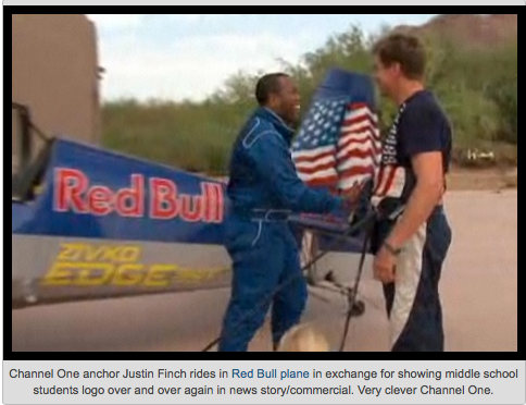 Channel One News ripping off CBS News? Remember when Ch1 promoted Red Bull to kids?